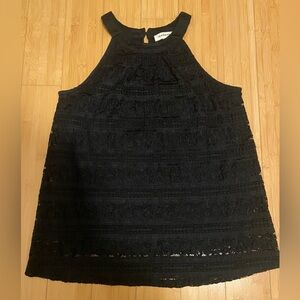 Monteau Black Lace Sleeveless Halter Top Size M